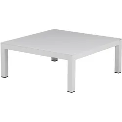 Beistelltisch Domino aus Aluminium, modern und pflegeleicht, in Weiß, 140x70 cm, rechteckig