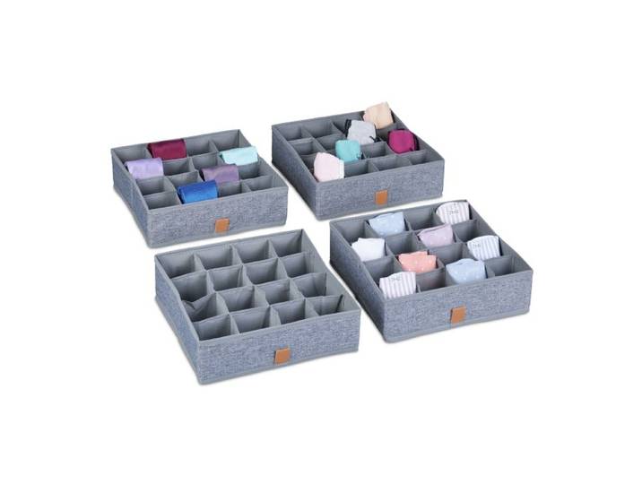 Relaxdays Unterwäsche Organizer 4er Set
