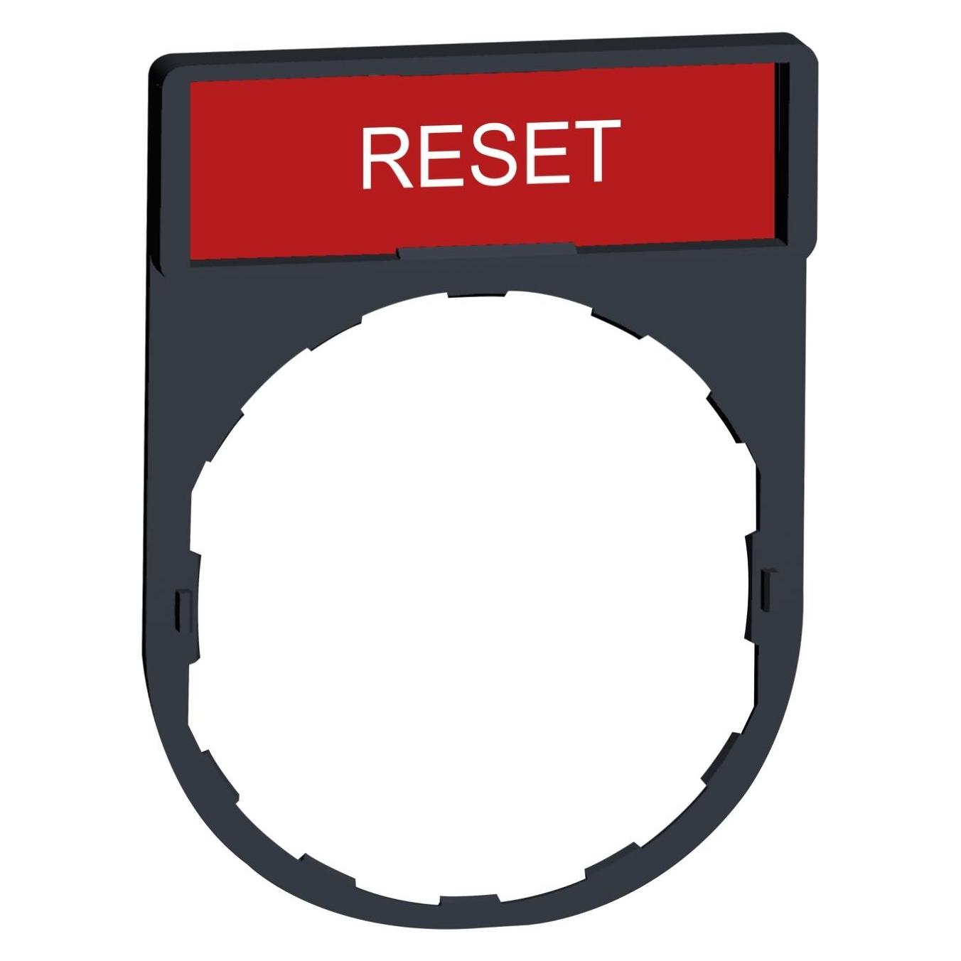 Schneider Electric Bezeichnungsschild Reset (ZBY2323)
