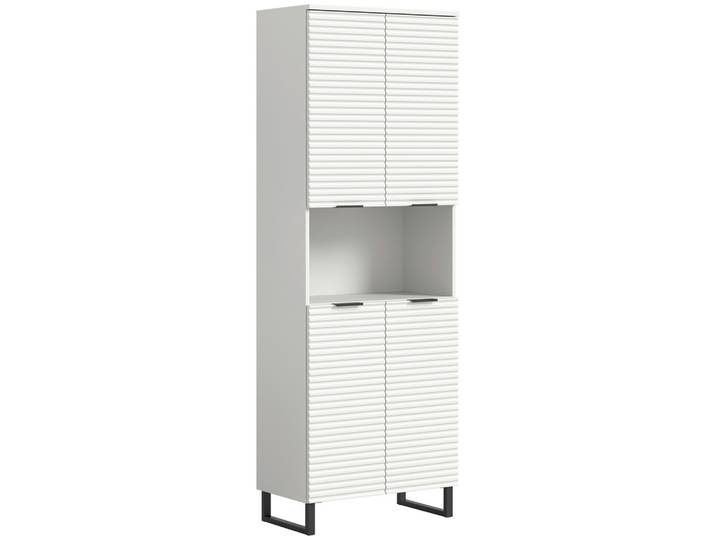 Hochschrank Riff Weiß/Schwarz