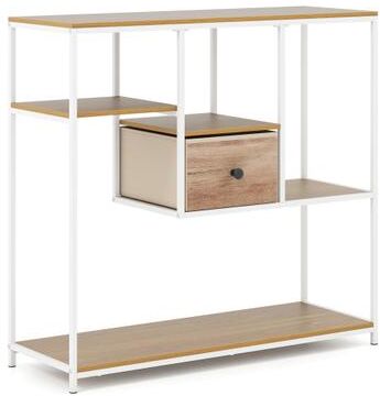 Costway 40 Inch Console Table Behind Sofa Couch with Storage-Natural