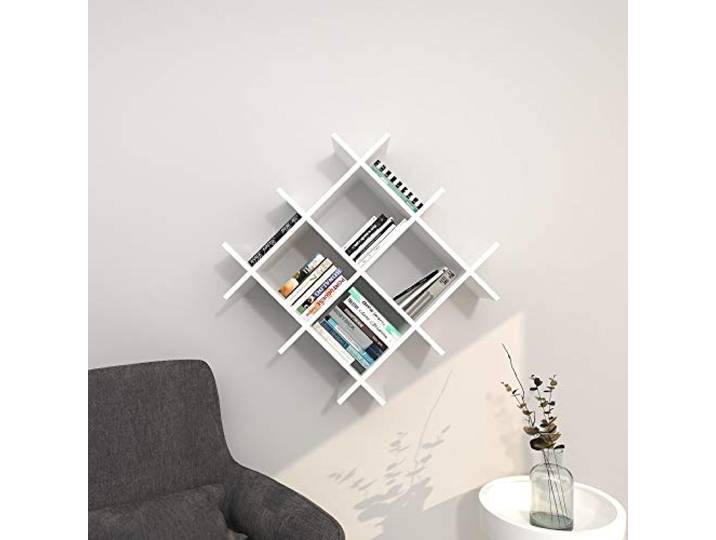 Home factory by Homemania Regal Farley, Holz, Weiß, 75x27x75 cm