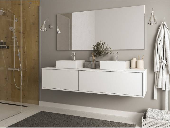 Waschbeckenunterschrank hängend - Weiß - 150 cm - ISAURE II