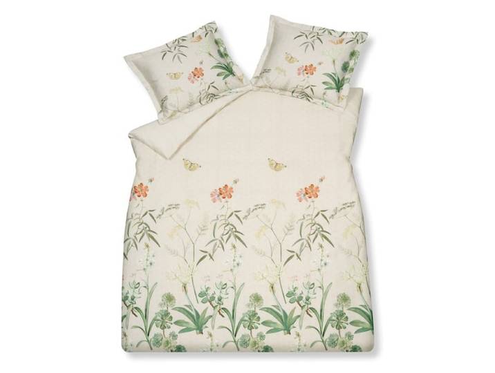 Vandyck flower garden cream tan Dekbedovertrek