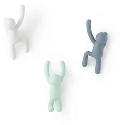 Kleiderhaken Männchen Multicolor, 3er Set