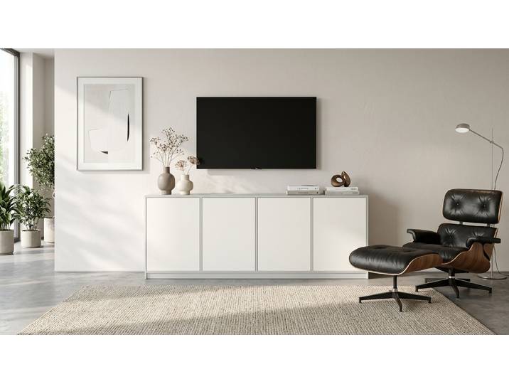 Pickawood Sideboard Premium Dekore Weiß­grau