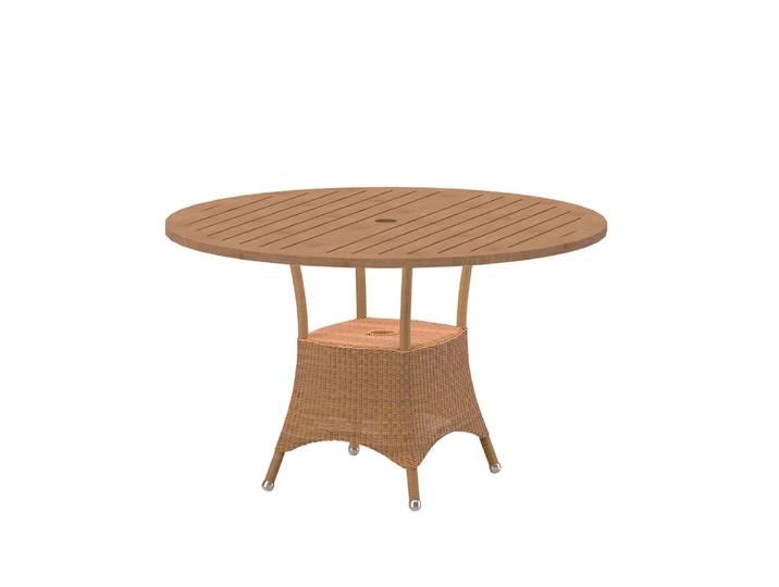 Cane-line Lansing Esstisch Ø120 cm Teak-Weave Natur