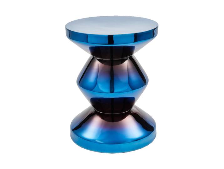 Design Beistelltisch & Hocker „Zig Zag“ Metallic Blau Pols Potten