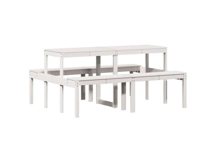 TUERYAFEK Picknicktisch Massivholz Kiefer 160x134x75 cm Robuste Tischplatte, Latten-Design gegen Wasseransammlung, für Garten Terrasse