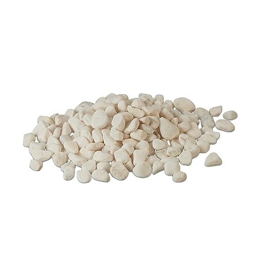 Relaxdays witte sierkiezelstenen, 5 kg