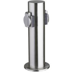 Heitronic 35103 Gartensteckdose 2fach Edelstahl erhöhter Berührungsschutz