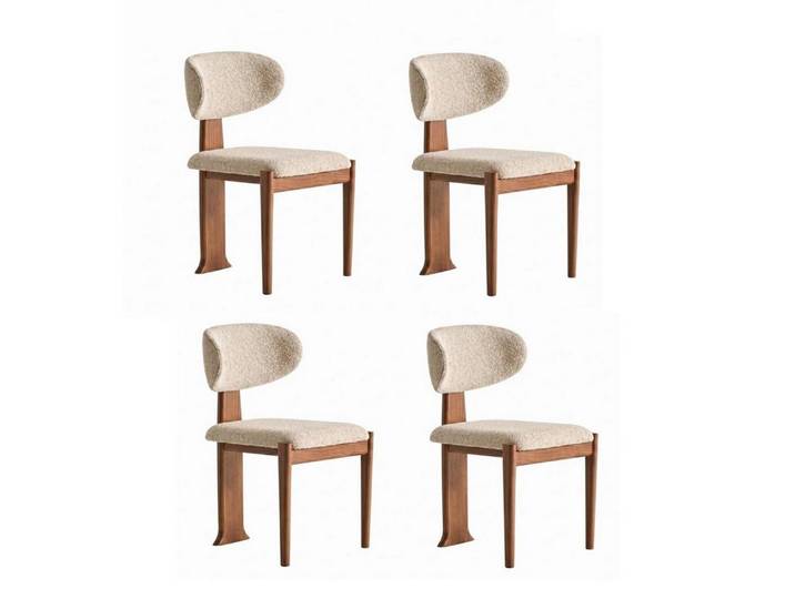 JVmoebel Sitzgruppe 4x Stühle Geschmackvoll Beige Modern Raffiniert Beige Elegant Edel, (4-tlg), Made in Europa