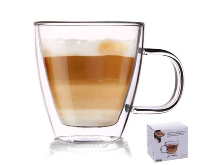 Orion Teeglas Kaffeeglas Doppelwandiges Doppelwandige Gläser Thermoglas für KAFFEE Latte Cappuccino Tee 180 ml