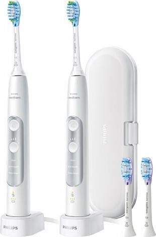 Philips Sonicare ExpertClean 7300 ExpertClean 7300 HX9611/19 Elektrische Schallzahnbürste mit App, Erwachsener, Schallzahnbürste, Tägliche Pflege, Tiefenreinigung, Zahnfleischpflege, Silber, Weiß, Ergonomisch, Akku