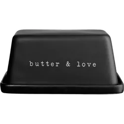 ASA Selection hey! Butterdose butter & love 16x11cm, Vorratsbehälter, Grau, Schwarz