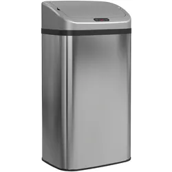 MÜLLEIMER mit Sensor 48L Edelstahl Abfalleimer mit Automatischer Schließfunktion