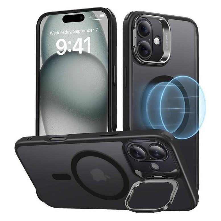 ESR Classic Hybrid (HaloLock) case with stand for iPhone 16 (black) (Apple iPhone 16) (1A7470302)