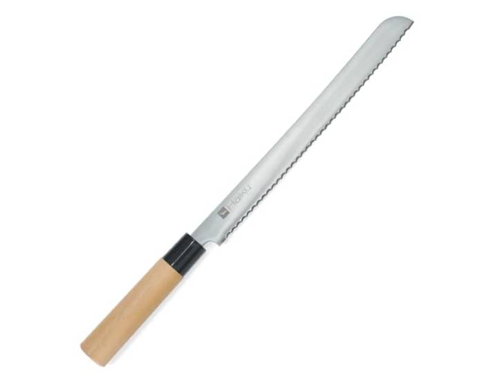 Haiku Brotmesser H-08 – Japanisches Profi-Brotmesser mit Wellenschliff, 25 cm Klinge, Holzgriff, für Sauerteig & Artisan-Brot & alle anderen Brotsorten
