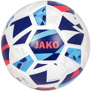 JAKO Fußball Iconic FIFA Basic, 2372-657, Größe 4, 350 Gramm, weiß/navy/rot, Trainingsball