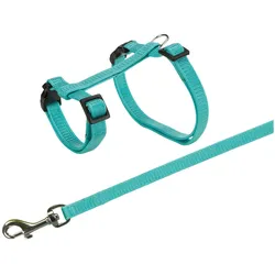 4x Trixie Geschirr mit Leine für Kaninchen (10, Nager, Allgemein), Halsband + Leine