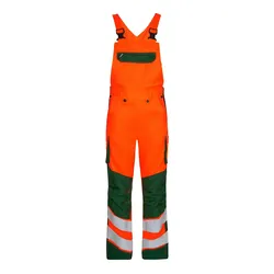 Warnschutz Latzhose "3545-319" Safety leicht Kl. 2 - 70 - orange/grün