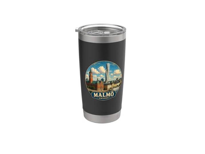 Suède Malmö Souvenir/Malmo Gobelet isotherme en acier inoxydable double paroi