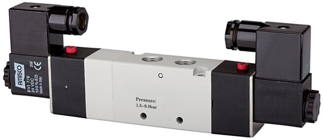 Riegler Electrovanne électropneumatique 5/3 voies, centre ouvert, G 3/8, 24VDC, 950l/min (517.3405)