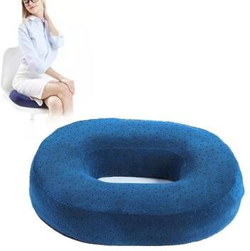 Inspired Deals Orthopedic Seat Cushion For Tailbone Relief Memory Foam Donut Pillow For Office & Recovery tibetan Blue