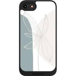 Nivocase Handyhülle für Apple iPhone 8 Hülle NIVOpure Case Schwarz Blume Boho Pastell (Apple iPhone 8), Smartphone Hülle, Schwarz