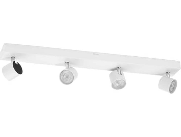 Philips Star Decken-/Wandleuchte 4er Spots, dimmbar WarmGlow, 22W, 2200-2700 K, Weiß, IP20, blend- und flimmerfrei
