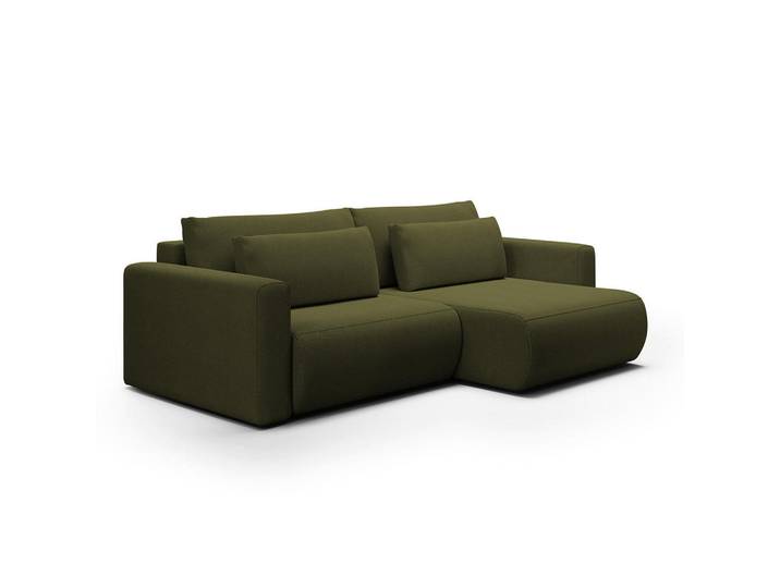 Petits-meubles Ecksofa Evy 3 Sitzplätze Grün, Holz, 240x149 cm, Wohnzimmer, Sofas & Couches, Wohnlandschaften, Ecksofas