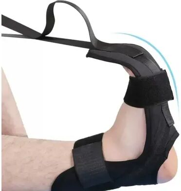 DynamicDeals FlexEase Leg Stretching Strap For Flexibility, Foot Therapy & Plantar Fasciitis Relief black