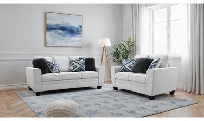 Esofastore Classic Light Gray Finish Comfortable Sofa Set Furniture