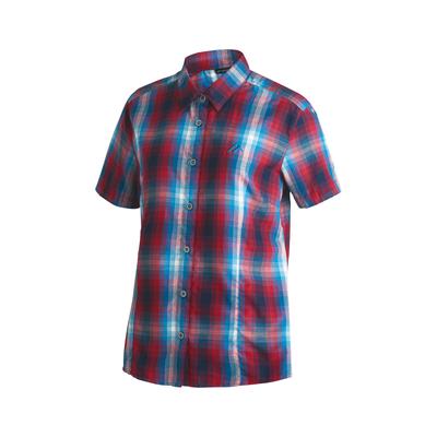 Funktionsbluse MAIER SPORTS "Philina", Damen, Gr. 50, nightbreak, 85% Polyester, 15% Viskose, Blusen, Damen Bluse, leichte Kurzarmbluse, Blusen-Shirt, Karobluse, Reg Fit