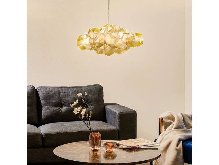 Drusa Pendelleuchte Golden - SLAMP - Wohnzimmer - Design - Kunststoff - Einflammig