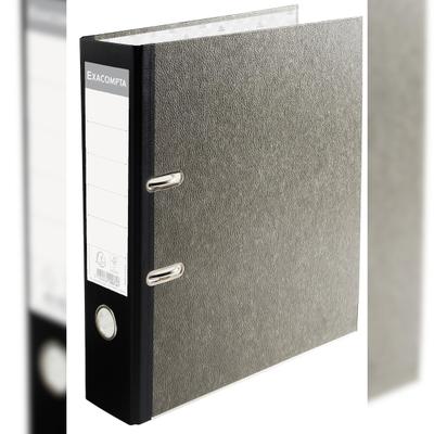 Exacompta 9074B 20x Ordner Standard wolkenmarmoriert, mit 2 Ringen, 80mm Rücken farbig, für Format DIN A4 PREM'TOUCH - Grau - Rücken schwarz