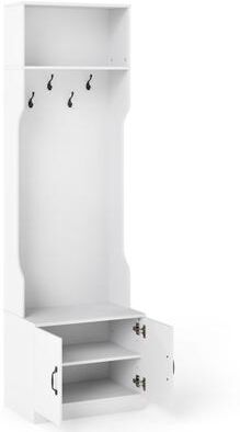Costway 3-in-1 Hall Tree with Bench and Storage 23.5” Wide Mudroom Storage-WHite