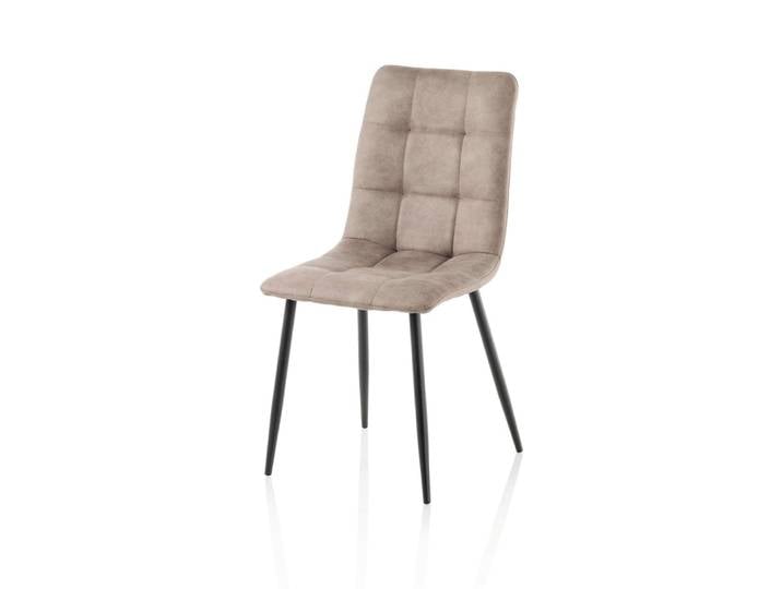 Lot de 4 chaises en simili cuir marron clair