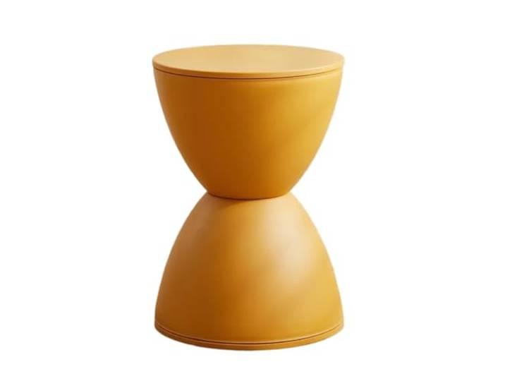 QAUUCP Fußhocker für Wohnzimmer Runder Sanduhr-Hocker Schuhwechsel – farbenfrohes geometrisches ästhetisches Design, geeignet for moderne Inneneinrichtung(YELLOW)