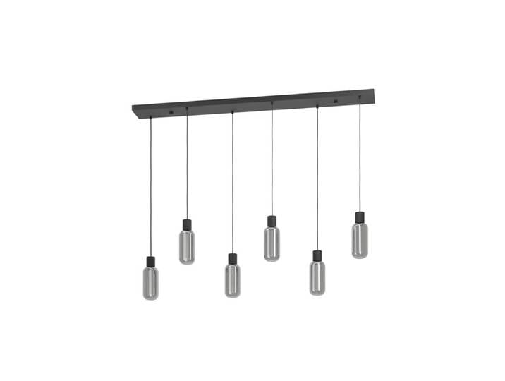 EGLO MAIONE LANGER TISCH 6XE27 SCHWARZ/HOLZ/GRAU