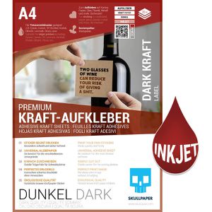 Skullpaper Kopierfolien Kraftaufkleber, A4, naturbraun, für Inkjetdrucker, 20 Blatt