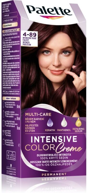 Schwarzkopf Palette Intensive Color Creme coloration cheveux permanente teinte 4-89 RFE3 Intensive Aubergine 1 pcs
