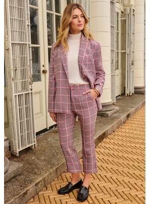 Plus Size Women's Bi-Stretch Kick Flare Pant by Jessica London in Rose Check Houndstooth (Size 26 W)