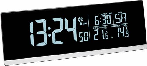 TFA Dostmann 60.2548.01 Funk Wecker Schwarz Alarmzeiten 1 USB Anschluss