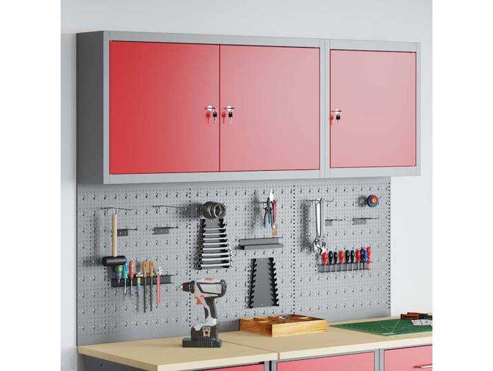 vidaXL Werkzeugschrank-Set 5 Stk. Rot Pulverbeschichteter Stahl