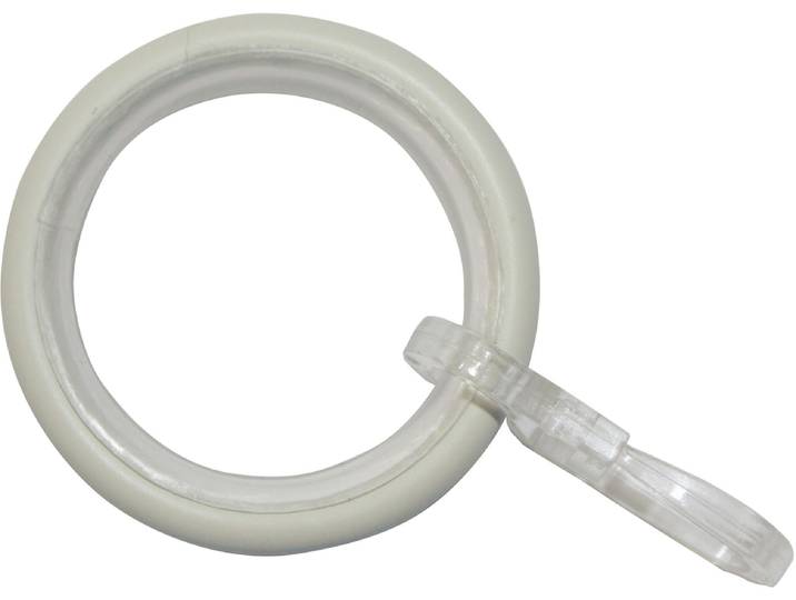 Gardinenring GARDINIA Elba Gr. 1, beige (elfenbeinfarben), Ø:0,38cm, Metall, Gardinenbefestigungen, Gardinenring, Serie Gardinenstangen-Set Elba Ø 16/19 mm