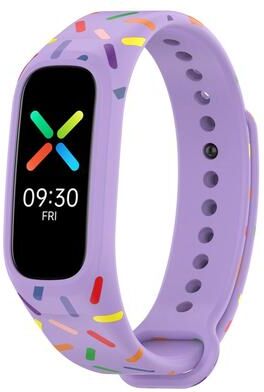 Everyday Crate OPPO Band Silicone Watch Band Sports Rainbow Dots Soft Replacement Strap purple