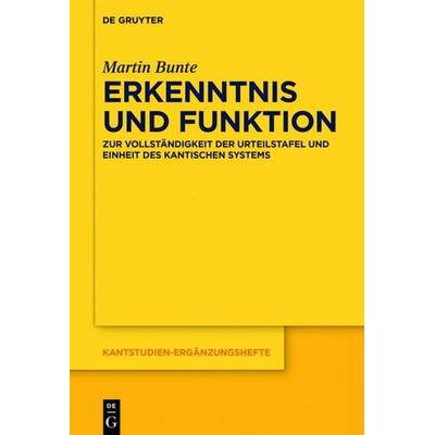 Erkenntnis und Funktion, Gebundene Ausgabe von Martin Bunte, De Gruyter, 978-3-11-048802-9