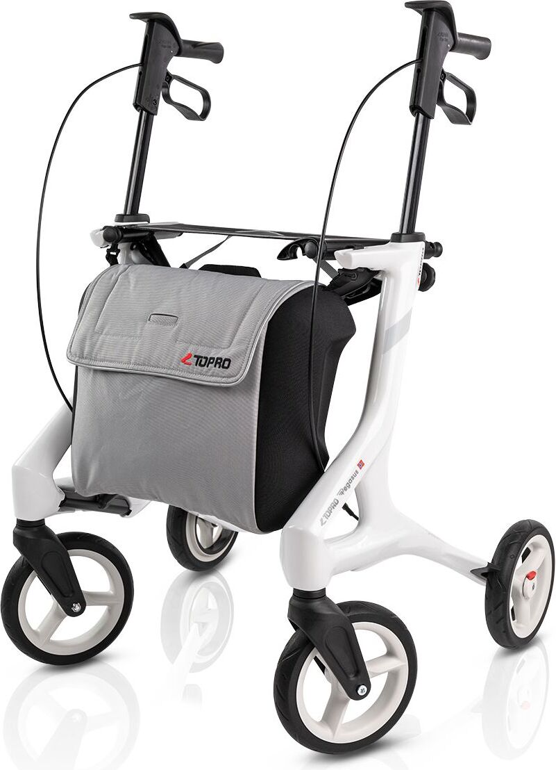Topro Pegasus Carbonrollator - ultraleichter Rollator in Weiß, stilvoll und stabil
