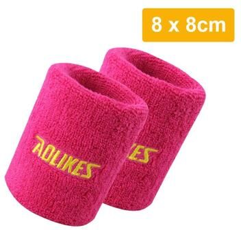 Uplifted Finds AOLIKES Premium Cotton Moisture Wicking Sports Wrist Sweatbands (1 Pair) 8cm Rose